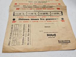 Authentic Poster Nazi Germany Reich War Lottery