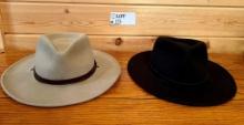 Pair Mens Western style Hats, with White Pendleton