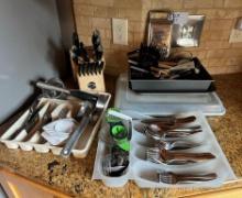 KitchenAid Knife Block with Cutlery, Cheese Grater,