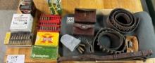 Vintage Ammo Belts, Pouches, Cleaning Mat