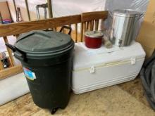 Large Igloo Cooler Chest, Wheeled Garbage Can