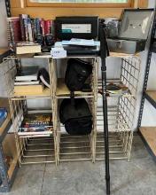 Metal Cubicle style Shelf, Assorted Books