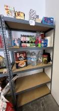 Utility Shelf with Canning Jars, Plastic Cutlery and Cups,