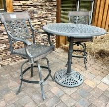 Round Patio Table and Pair Chairs