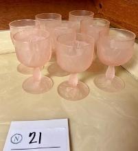 Taitu Italian Embossed Frosted Pink Goblets