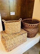 Assorted Woven Storage Baskets