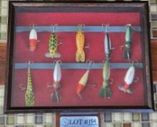 Shadow Box With Vintage Fishing Lures