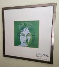 1994 Framed Off-set Litho Print Andy Warhol "john Lennon" Green Wall Art