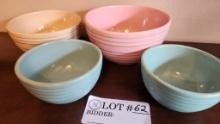 Vintage Mccoy Pastel Ceramic Nesting Bowls