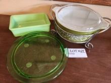 Vintage Jadeite, Pyrex, And Green Depression Glass