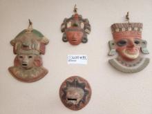 Collection Aztec Style Ceramic Masks