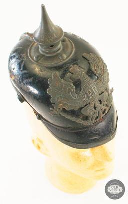 WWI Prussian Army Picklehaub Leather Helmet