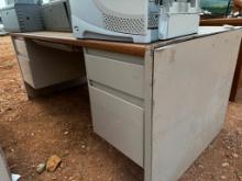METAL OFFICE DESK WITH DRAWERS