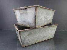 Lot of (2) Early Galvinized Bins