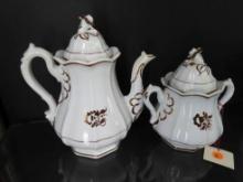 Lot of (2) Tea Leaf Style Pitcher and Canister