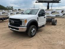 2017 FORD F-550 SINGLE AXLE VIN: 1FDUF5GY0HED53731 CAB & CHASSIS