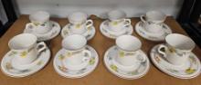16pc. VINTAGE GIBSON FRUITS FESTIVAL CUPS AND SAUCERS