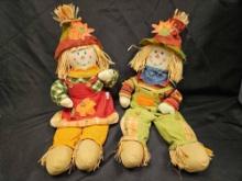 PAIR OF FALL Scarecrow SHELF SITTERS DECOR
