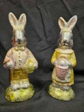 PAIR OF SMALL FOILED EASTER BUNNY DECOR