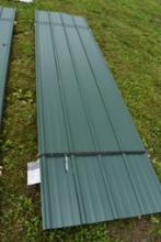 32 Pieces of 12' Green Corrugated Metal Paneling