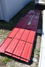 Group of Red Metal Roofing