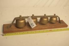 Antique Horse Harness Bells Mounted on Board