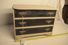 Antique 3 Drawer Doll Dresser with Brass Hardware
