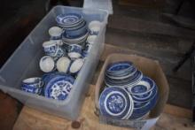 2 Boxes of Blue and White China