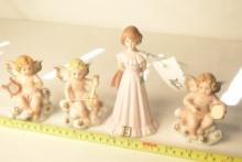3 vintage Home Interiors Angels and 13th Birthday Girl Figurine