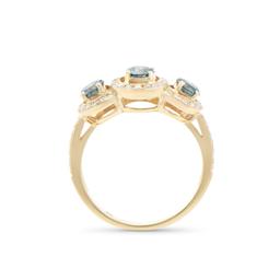 14KT Yellow Gold 1.27ctw Blue Diamond Ring