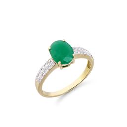 14KT Yellow Gold 1.55ct Emerald and Diamond Ring