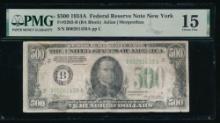 1934A $500 New York FRN PMG 15