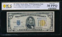 1934A $5 N Africa Silver Certificate PCGS 30PPQ