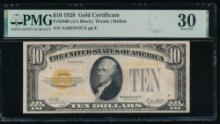 1928 $10 Gold Certificate PMG 30