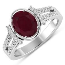 14KT White Gold 2.3ctw Ruby and Diamond Ring