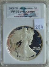 2006-W Proof Silver Eagle CCG PF70 Ultra Cameo.