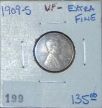 1909-S Lincoln Cent VF-XF (one of the best dates).