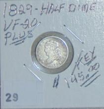 1829 Bust Half Dime VF (cleaned).