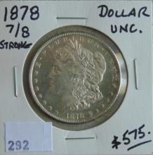 1878 Morgan Dollar 7/8 Strong UNC.