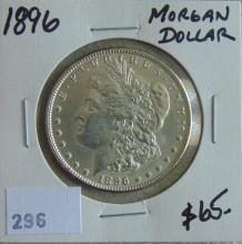 1896 Morgan Dollar AU (cleaned).