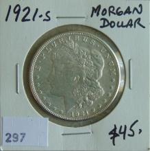 1921-S Morgan Dollar F (cleaned).
