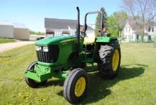John Deere 5075E Diesel Tractor with ROPS, 3-point with 3rd arm, 2 rear hydraulics with electric, 54