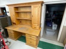 Lg Oak 2-tier Desk/Bookstand -77""W x 78""T