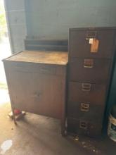 Metal Foremans Desk & Metal File Cabinet