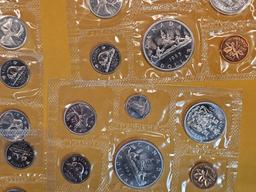 Five PROOFLIKE Silver 1965 Canada Brilliant Uncirculated coin sets