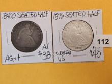 1840-O and 1876 Seated Liberty Half Dollars