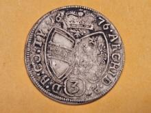 1676 Austria silver 3 kreuzer