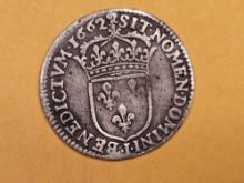 1662 France silver 1/12 ecu