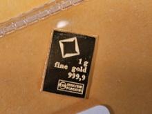 GOLD! Valcambi Fractional .9999 fine one gram gold bar