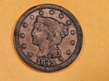 1845 Braided Hair Large Cent